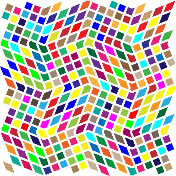 Random Shapes Arranged Mosaic Tessellating Pattern Colorful Vibrant Vector Design — Stock Vector