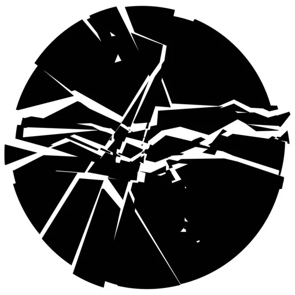 Θρυμματισμένος Σπασμένος Γεωμετρικός Κύκλος Έκρηξη Έκρηξη Εικονογράφηση Διανύσματος — Διανυσματικό Αρχείο