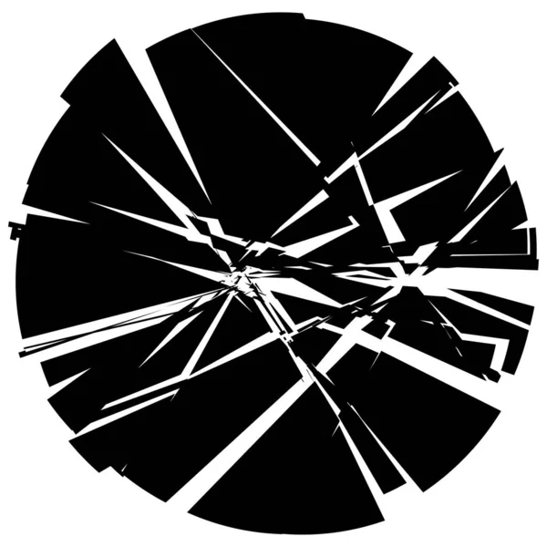 粉砕され 砕け砕けた幾何学的サークル 爆発効果 ベクターイラスト — ストックベクタ