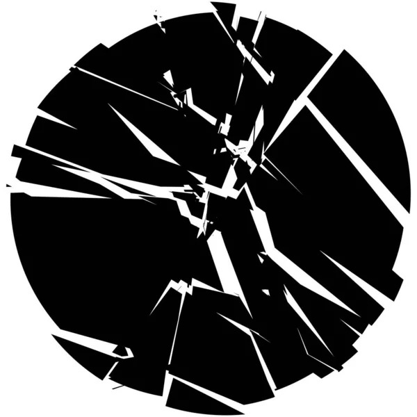 Shattered Fractured Broken Geometric Circle Burst Explosion Effect Vector Illustration — Stock Vector