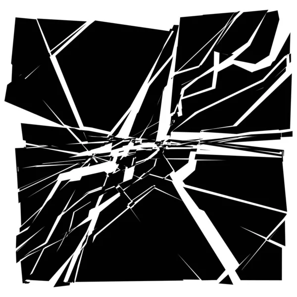 Shattered Fractured Broken Geometric Square Burst Explosion Effect Broken Glass — Stock Vector