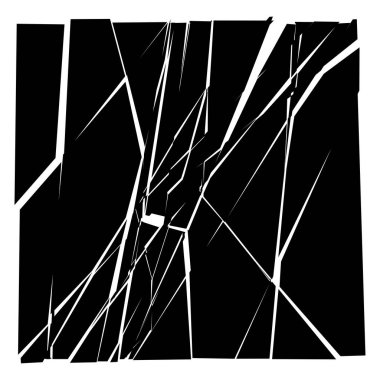 Parçalanmış, kırılmış, geometrik kare kırılmış. Patlama, patlama etkisi. Kırık cam vektör çizimi