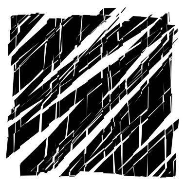 Parçalanmış, kırılmış, geometrik kare kırılmış. Patlama, patlama etkisi. Kırık cam vektör çizimi