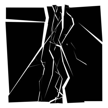 Parçalanmış, kırılmış, geometrik kare kırılmış. Patlama, patlama etkisi. Kırık cam vektör çizimi