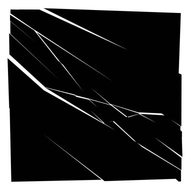 Parçalanmış, kırılmış, geometrik kare kırılmış. Patlama, patlama etkisi. Kırık cam vektör çizimi