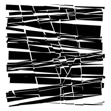 Parçalanmış, kırılmış, geometrik kare kırılmış. Patlama, patlama etkisi. Kırık cam vektör çizimi