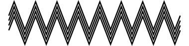 Zig-zag, çapraz tırtıklı çizgi elementi. Sivri, pürüzlü ve sivri çizgili.
