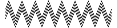 Zig-zag, çapraz tırtıklı çizgi elementi. Sivri, pürüzlü ve sivri çizgili.