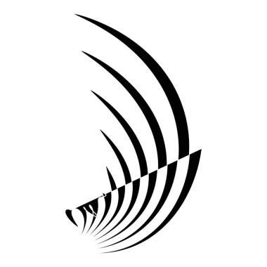 Dalgalanma, dalgalanan çizgiler soyut tasarım öğesi. vektör illüstrasyonu