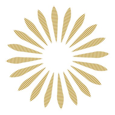 Kırık dairesel, konsantre ve radyal çizgilerin spiral etkisi. Soyut geometrik mandala, motif, vektör illüstrasyonu 