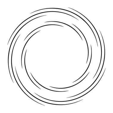 Spiral, girdap, girdap elemanı vektör illüstrasyonu. Koklear, sarmal ve volta