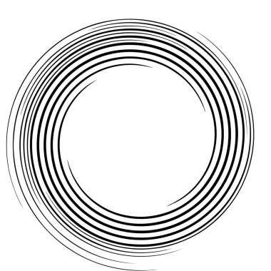 Spiral, girdap, girdap elemanı vektör illüstrasyonu. Koklear, sarmal ve volta