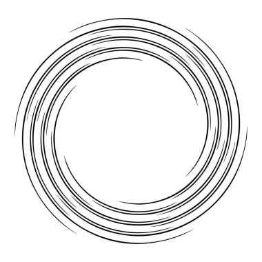 Spiral, girdap, girdap elemanı vektör illüstrasyonu. Koklear, sarmal ve volta