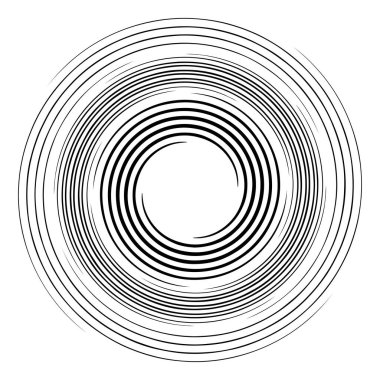 Spiral, girdap, girdap elemanı vektör illüstrasyonu. Koklear, sarmal ve volta