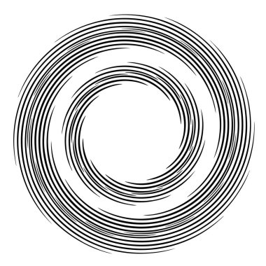 Spiral, girdap, girdap elemanı vektör illüstrasyonu. Koklear, sarmal ve volta