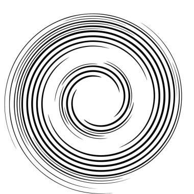 Spiral, girdap, girdap elemanı vektör illüstrasyonu. Koklear, sarmal ve volta