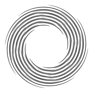 Spiral, girdap, girdap elemanı vektör illüstrasyonu. Koklear, sarmal ve volta