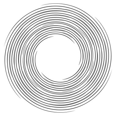 Spiral, girdap, girdap elemanı vektör illüstrasyonu. Koklear, sarmal ve volta