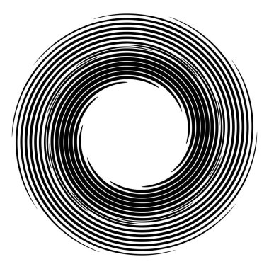 Spiral, girdap, girdap elemanı vektör illüstrasyonu. Koklear, sarmal ve volta