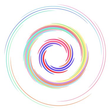 Spiral, girdap, girdap elemanı vektör illüstrasyonu. Koklear, sarmal ve volta