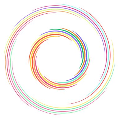 Spiral, girdap, girdap elemanı vektör illüstrasyonu. Koklear, sarmal ve volta