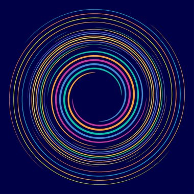 Spiral, girdap, girdap elemanı vektör illüstrasyonu. Koklear, sarmal ve volta