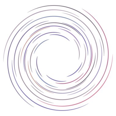 Spiral, girdap, girdap elemanı vektör illüstrasyonu. Koklear, sarmal ve volta