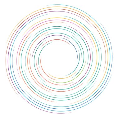 Spiral, girdap, girdap elemanı vektör illüstrasyonu. Koklear, sarmal ve volta