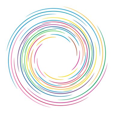 Spiral, girdap, girdap elemanı vektör illüstrasyonu. Koklear, sarmal ve volta