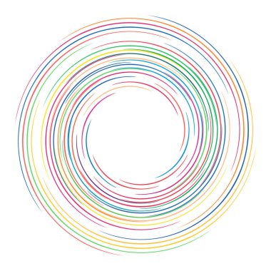 Spiral, girdap, girdap elemanı vektör illüstrasyonu. Koklear, sarmal ve volta