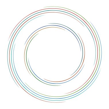 Spiral, girdap, girdap elemanı vektör illüstrasyonu. Koklear, sarmal ve volta