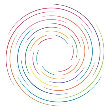 Spiral, girdap, girdap elemanı vektör illüstrasyonu. Koklear, sarmal ve volta