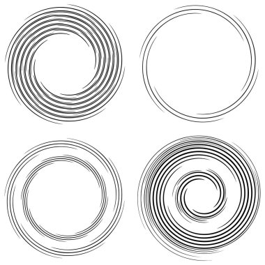 Spiral, girdap, girdap elemanı vektör illüstrasyonu. Koklear, sarmal ve volta