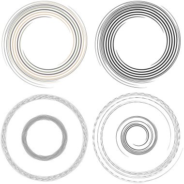 Spiral, girdap, girdap elemanı vektör illüstrasyonu. Koklear, sarmal ve volta