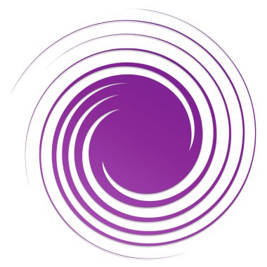 Dönen girdap, kasırga tasarım elementi. Dönüşlü radikal şekil, döngü etkisi. Kavisli patlamış çizgiler