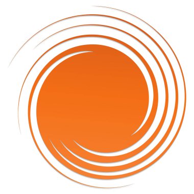 Dönen girdap, kasırga tasarım elementi. Dönüşlü radikal şekil, döngü etkisi. Kavisli patlamış çizgiler