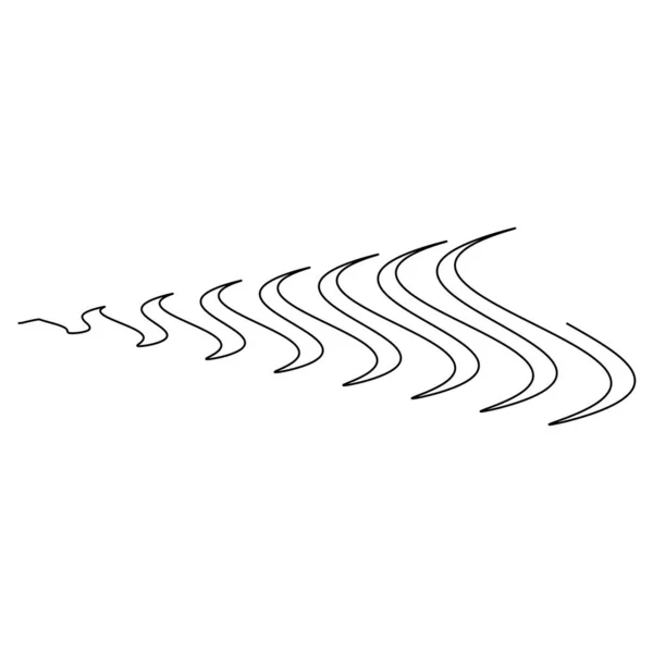 畸变波浪形 挥动线条抽象设计元素 矢量说明 — 图库矢量图片