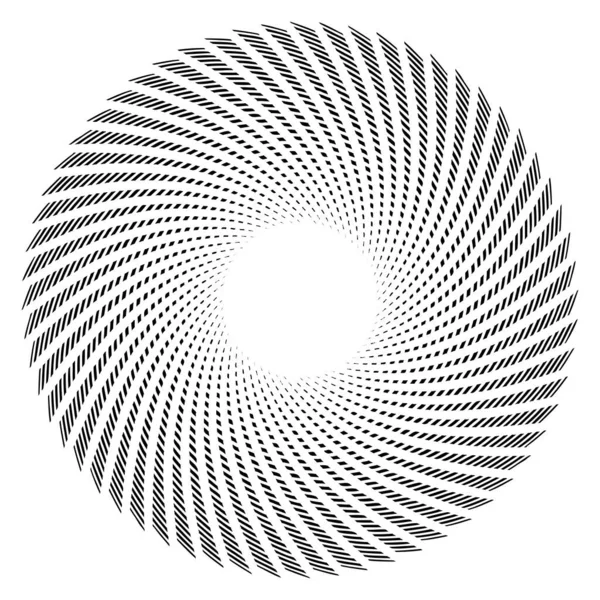 Effet Spiralé Des Lignes Circulaires Concentriques Radiales Pointillés Mandala Géométrique — Image vectorielle