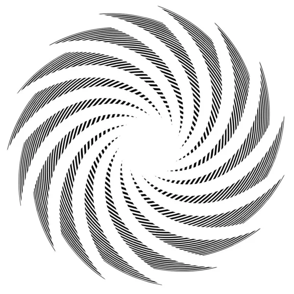 Spirale Wirkung Von Gestrichelten Kreisförmigen Konzentrischen Und Radialen Linien Abstraktes — Stockvektor