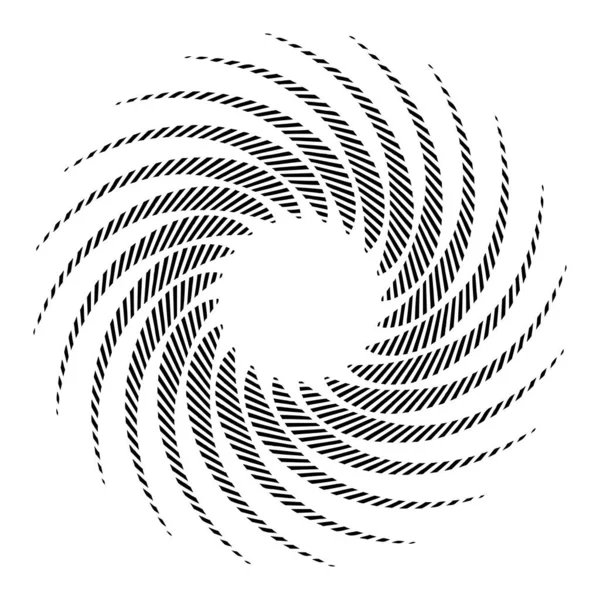 破線円形 同心円状 および放射状線のスパイラル効果 抽象幾何学的な曼荼羅 モチーフ ベクトル図 — ストックベクタ