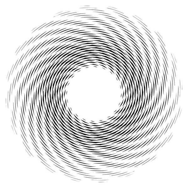 Efecto Espiral Líneas Circulares Concéntricas Radiales Discontinuas Mandala Geométrico Abstracto — Archivo Imágenes Vectoriales