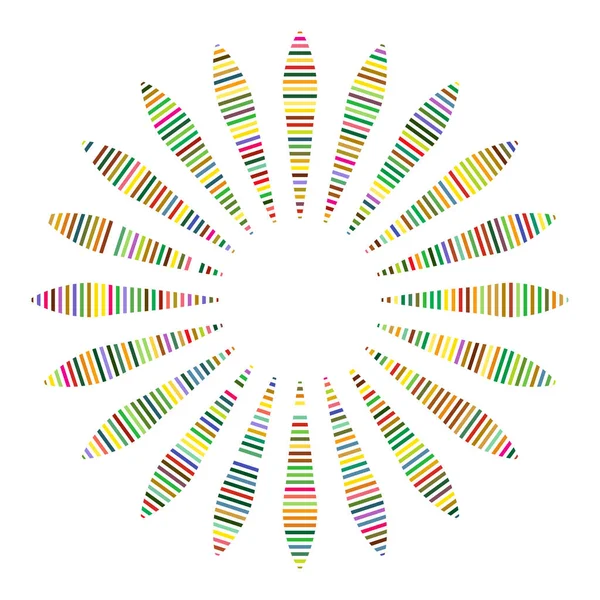 Efecto Espiral Líneas Circulares Concéntricas Radiales Discontinuas Mandala Geométrico Abstracto — Vector de stock