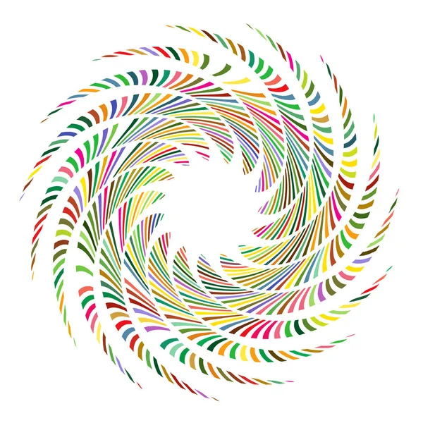 Kırık Dairesel Konsantre Radyal Çizgilerin Spiral Etkisi Soyut Geometrik Mandala — Stok Vektör