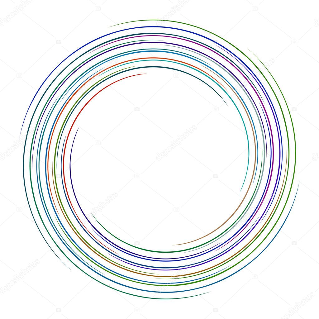 Spiral, twirl, whirlpool element vector illustration. Cochlear, helix, and volute