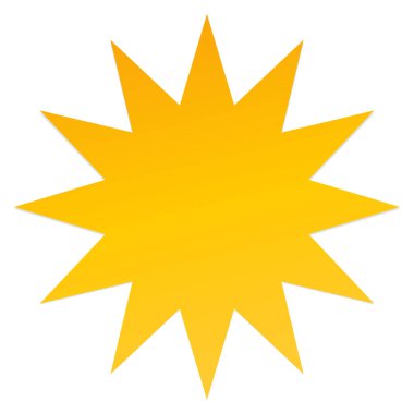 Yıldız patlaması, güneş patlaması şekli. Soyut parıltı, ışıltı, ışıltı şekli, element. Radikal, ışıl ışıl klip- art