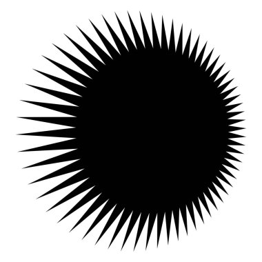 Yıldız patlaması, güneş patlaması şekli. Soyut, ışıltılı, ışıltılı şekil, element. Radikal, yayılan vektör çizimi 