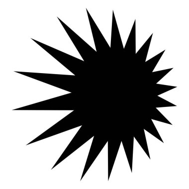 Yıldız patlaması, güneş patlaması şekli. Soyut, ışıltılı, ışıltılı şekil, element. Radikal, yayılan vektör çizimi 