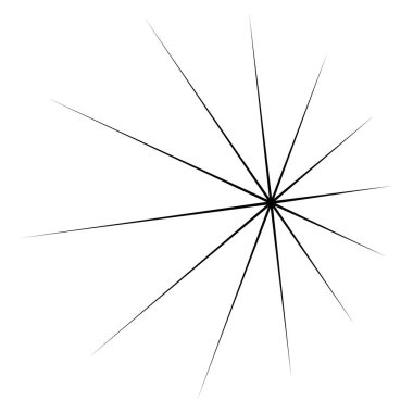 Yıldız patlaması, güneş patlaması şekli. Soyut, ışıltılı, ışıltılı şekil, element. Radikal, yayılan vektör çizimi 