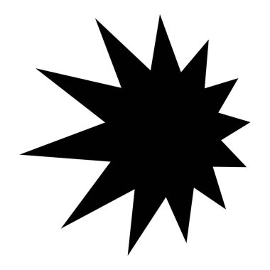 Yıldız patlaması, güneş patlaması şekli. Soyut, ışıltılı, ışıltılı şekil, element. Radikal, yayılan vektör çizimi 