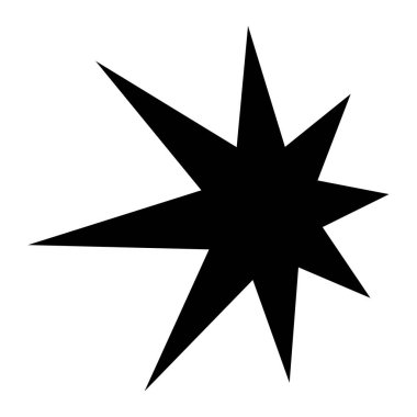 Yıldız patlaması, güneş patlaması şekli. Soyut, ışıltılı, ışıltılı şekil, element. Radikal, yayılan vektör çizimi 